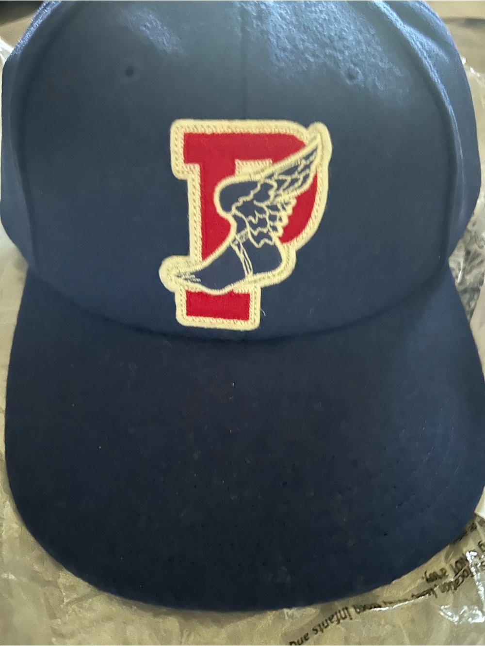 Ralph Lauren Navy wool P Wing Baseball Cap